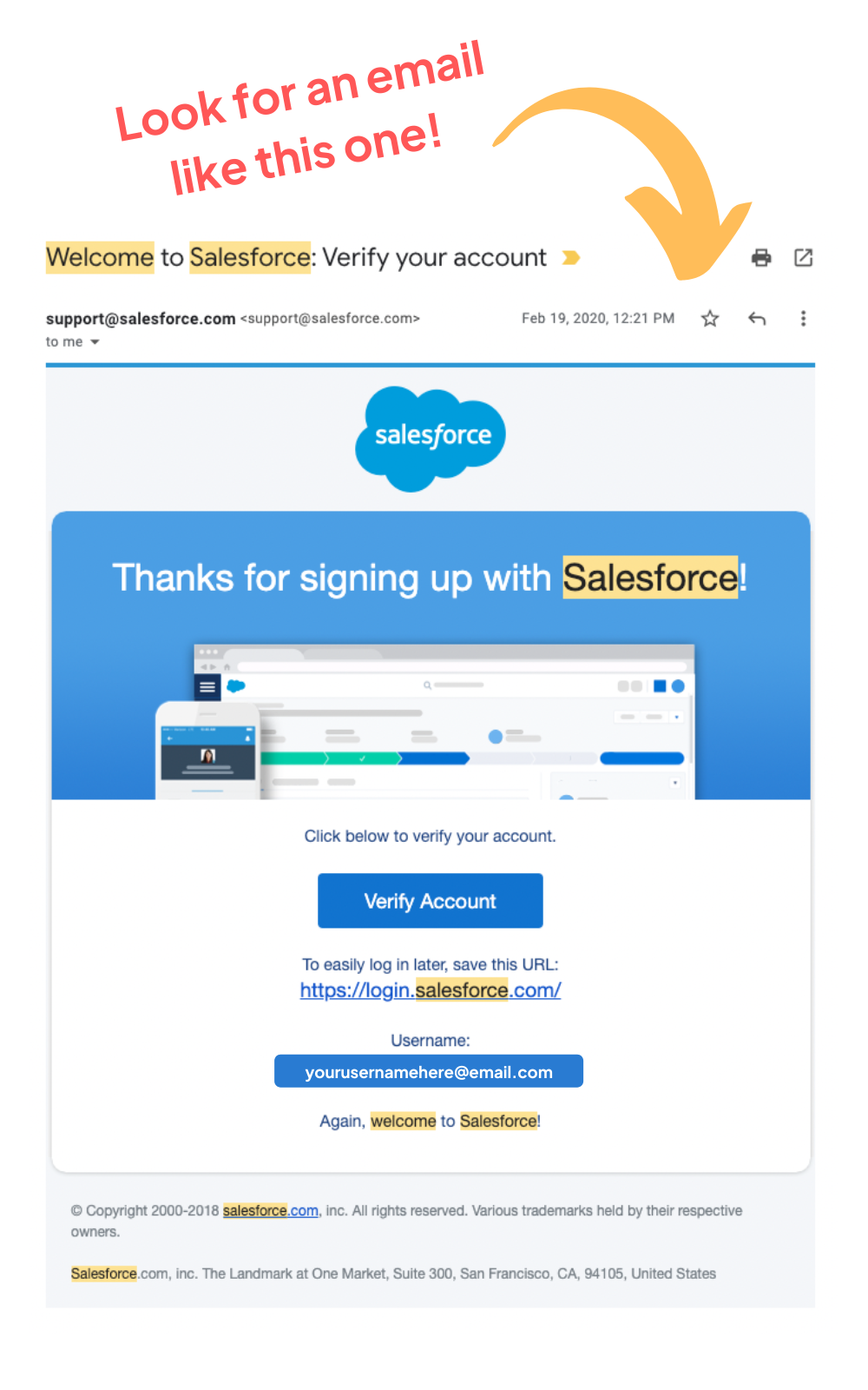 Salesforce login email image